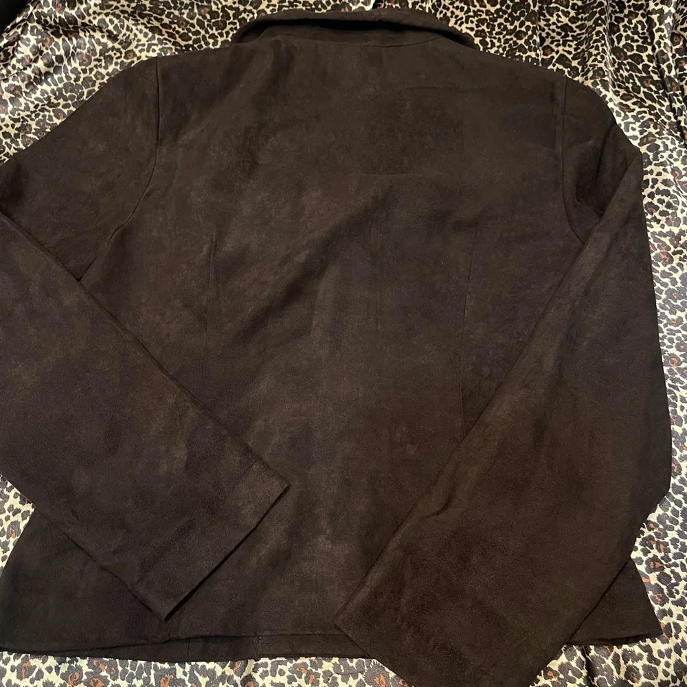 Y2k Studio 1 Brown Faux Suede Blazer Top